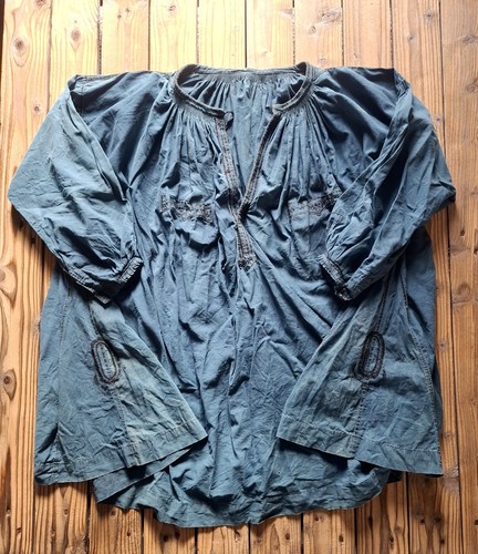 Antique french indigo biaude - antique,